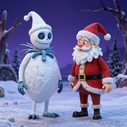 snow miser and heat miser from Rankin bass the year without Santa claus on the set of the nightmare before Christmas stop motion
