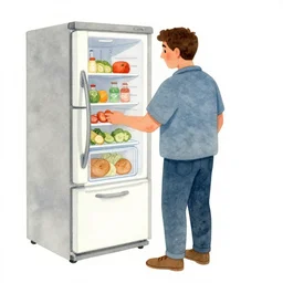 fridge, ricardo robles, watercolor, ilustration