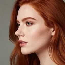 beautiful redhead woman, Photography, Glamor Shot, 35mm, Closeup, side view