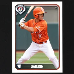 orange head baseball player card