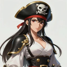 okinawan pirate empress, d & d, fantasy, portrait, highly detailed, digital painting, trending on artstation, concept art, sharp focus, illustration, art by artgerm and greg rutkowski and magali villeneuve