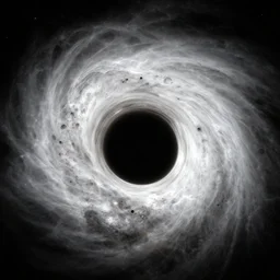 A photo of a white hole in space taken by James Webb Telescope
