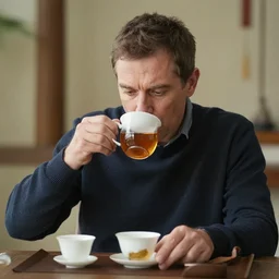 mr robert is drinking fresh tea