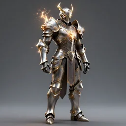 full body shot, digital realistic 3 d rendering of a futuristic high tech fused with medieval armor spacepunk intricate armor holy paladin with light powers and intricate head armor, highly detailed, 4 k, hdr, smooth, sharp focus, high resolution, award - winning photo., corona render, substance painter hyper detailed armor. trending on art statation