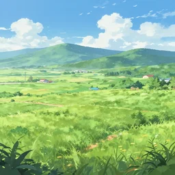a beautiful landscape, anime style