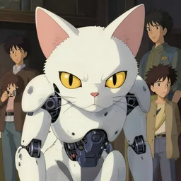 maximalist intimidating cyborg cat, trending on pixiv fanbox, painted by makoto shinkai takashi takeuchi studio ghibli, akihiko yoshida, yoshitaka amano, wangechi mutu, clean cel shaded vector art. shutterstock. behance hd by lois van baarle, artgerm, helen huang, rossdraws, illustration