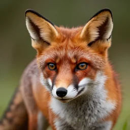 a photograph of a red colored fox, macro lens, studio lighting, 8 k resolution