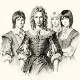 beautiful ink sketch, a young in baroque ilya kuvshinov, wlop, krenz kushart, boris vallejo, ayami kojima and ayami kojima