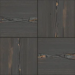 tiled damaged wood texture with dark grain
