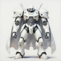 an intricate oil painting of a giant pristine white mechsuit mecha mech with rounded components and tarpaulin cloak by kallamity, by ian mcque inspired by nier : automata, clean white lab background