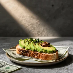 still life by willem claesz heda, avocado toast, money