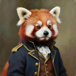 commissioned fursona portrait of a male red panda wearing a victorian jacket, painting by fernand toussaint, trending on artstation,