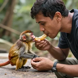 “ a photo of a man being forced to eat small primates as part of a ritual, kodak ektachrome e 1 0 0 photography ”