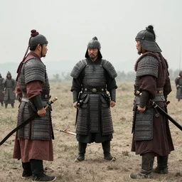 three tai warlords meeting in the battlefield