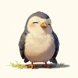 painting of an exhausted anthropomorphic bird, furaffinity