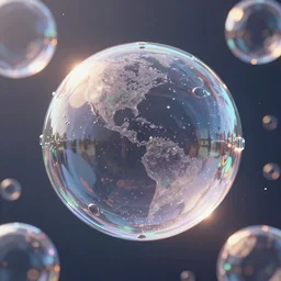 an hyper realistic picture of a bubble world, 4k textures, unreal engine, rendered by octane, trending on Artstation