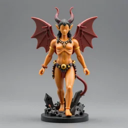 accurate detailed pvc, figure of satan, figurine!!!, studio lighting, grey background, no shadow, trending on artstation, 4 k, sharp!!!