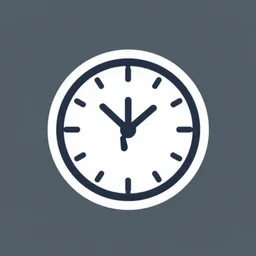 a clock icon with the letter r in the center, modern, pictorial mark, iconic logo symbol