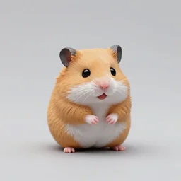 80mm resin detailed miniature of cute fluffy hamster, Product Introduction Photos, 4K, Full body, simple background