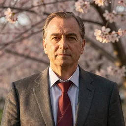 saul goodman portrait picture by stefan kostic, golden hour, perfect symmetry, realistic, body shot, sharp focus, 8 k high definition, insanely detailed, intricate, elegant, cherry blossoms