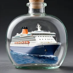a cruise ship in a bottle