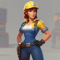 digital painting of engineer from team fortress 2 as a woman, 4 k, 8 k, hd, high resolution, trending on artstation