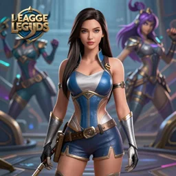 character sheet of Megan Fox dressed like Caitlyn in the game League of Legends, with a background based on the game League of Legends, 3d render, octane render, iRay, ray tracing, realistic, highly detailed, trending on artstation, 4k, cgsociety, unreal engine 5, redshift render, blender cycles, behance, cg