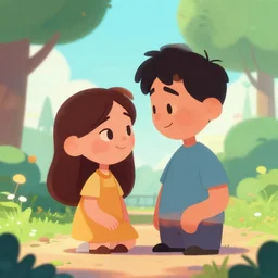 first love, pixar style, 2 d illustration, concept art, behance, artstation, 4 k, 8 k