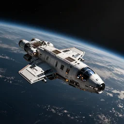 spaceship in the orbit of arth by rhads