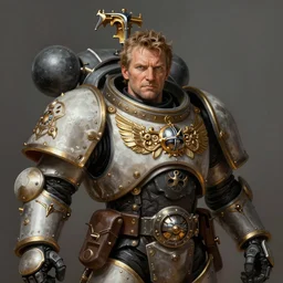 Matt Baker Doctor Who as Warhammer 40k Space Marine, portrait, fantasy, intricate, elegant, highly detailed, digital painting, artstation, concept art, smooth, sharp focus, illustration, art by artgerm and greg rutkowski and alphonse mucha