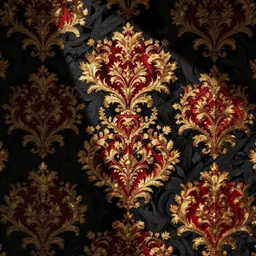 black red and gold baroque detailed filigree wallpaper warhammer concept art
