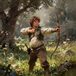 hobbits archer by alan lee, digital painting, artstation