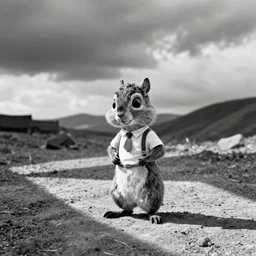 Alvin in the chipmunks during World War II, grainy black and white photo