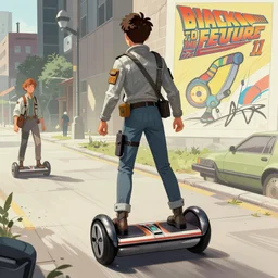 imagine interzone grey secret society, citizen on back to the future part ii ( 1 9 8 9 ) hoverboard, by ashley wood and moebius, artstation, 4 k detailed post processing, footage
