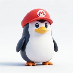 studio 3 d render of a brand new penguin!!!!! mario kart character, white background, perfectly shaded, trending on artstation, octane render, unreal engine 5 render