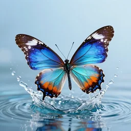 photo of water splash butterfly butterfly made of water splash, 8 k