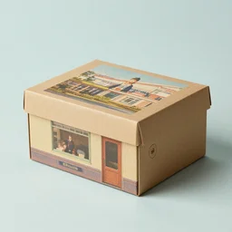 vintage craft paper gift box for men, old school, wes anderson style