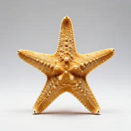 golden starfish, photorealistic wildlife photography, full body, isolated on a pure white background, centered, entire subject in frame, sharp focus, soft studio lighting