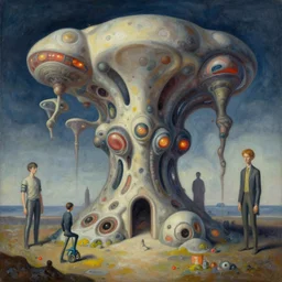 a strange, martian architecture | | organic painting by jakub gazmercik, max masnyy, jakub gazmercik, beeple, patrick faulwetter, heavenlydaemonic, and mc escher, surrealism, trending on artstation