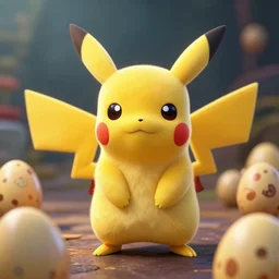 Pikachu eggs, detailed, intricate, cinematic lighting, trending of artstation, 4k, hyperrealistic, focused, extreme details, cinematic, masterpiece