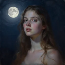 goddess of night. portrait. atmospheric moonlight. highly detailed painting by greg rutkowski.