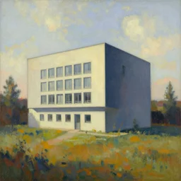 a building in a landscape, by don maitz
