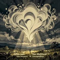line vector art of a weird dream by James Jean and Dan Mumford and Strongstufftom