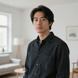 Portrait of Jack Zhu in his modest white apartment, detailed, in the style of Rembrandt. High-end feeling. 4K. Trending on art station.