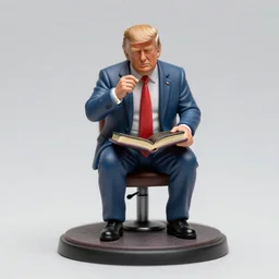 80mm resin detailed miniature of Donald Trump eating a Bible, Product Introduction Photos, 4K, Full body