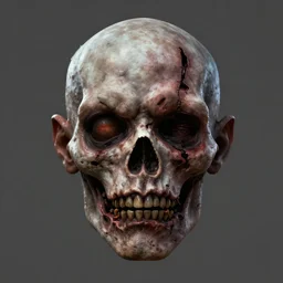 decayed zombie face, symmetrical, artstation