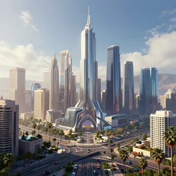 futuristic city of la, digital art, trending on artstation