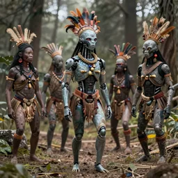 award winning national geographic photograph of an uncontacted tribe of cyborgs