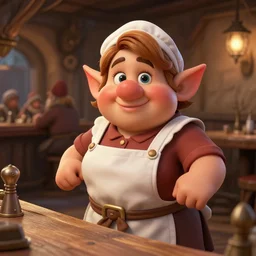 short and chubby female dwarf barmaid in a busy dwarven tavern | hyperdetailed | ralph horsley, larry elmore |