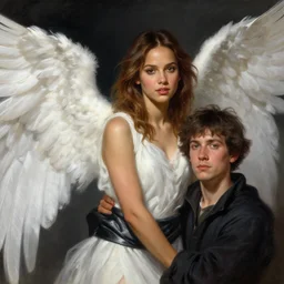 depiction of Girl angel Jessica Alba illustration by Ruan Jia and Mandy Jurgens and William-Adolphe Bouguereau, Artgerm, 4k, digital art, surreal, space dandy style, highly detailed, godsend, artstation, digital painting, concept art, smooth, sharp focus, illustration by Ruan Jia and Mandy Jurgens and William-Adolphe Bouguereau